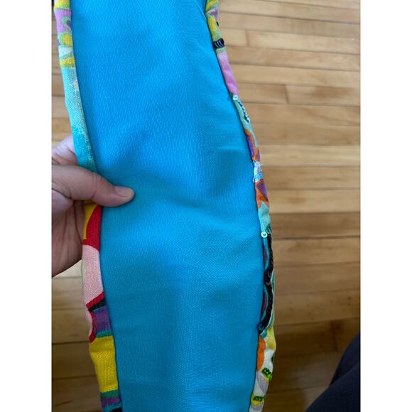 Vintage retro colorful canvas shoulder bag - Picture 3 of 6